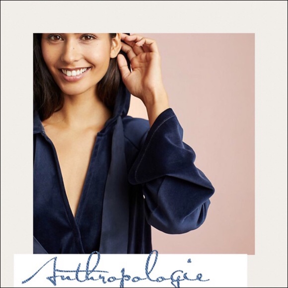 Velour Hoodie Anthropologie - Picture 3 of 4